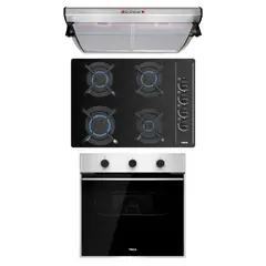 TEKA - Tricombo Cocina Empotrable 4 Hornillas GBC 64003 + Campana Lineal 60cm C6310 + Horno a Gas 60 Lt HSB 740