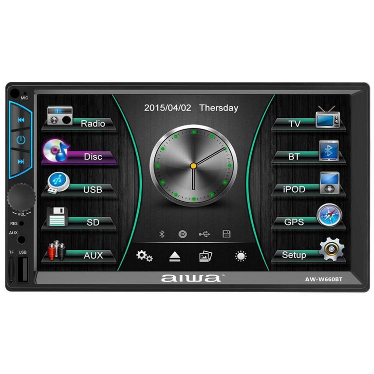 Autoradio Aiwa AW-W660BT con Pantalla LCD 7" Negro