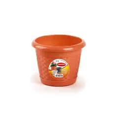 POLINPLAST - Maceta Garden Deluxe #2 con Base Color Cerezo 15x12x