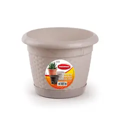 POLINPLAST - Maceta Garden Deluxe Beige 7 con Base