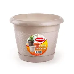 POLINPLAST - Maceta Garden Deluxe Beige 8 con Base