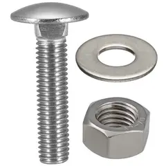 MAMUT - Perno Coche con Tuerca y Argolla Inoxidable 5/16x21/2 2 unid