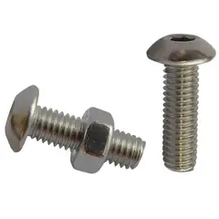 MAMUT - Perno Cabeza Botón M4x25 mm con Tuerca Inoxidablex2 unid
