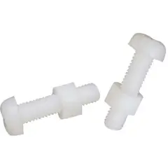 MAMUT - Perno Cabeza Pan Phillips de Nylon con Tuerca M3x6 mm 2 unid