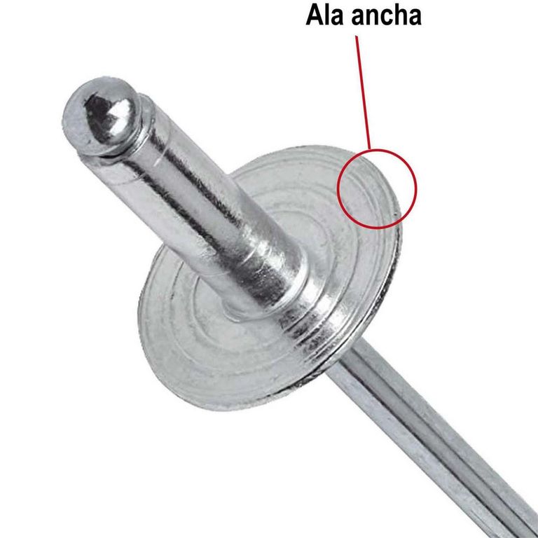 Remache Tipo Pop Ala Ancha Inoxidable M4.8x27 5 unid.