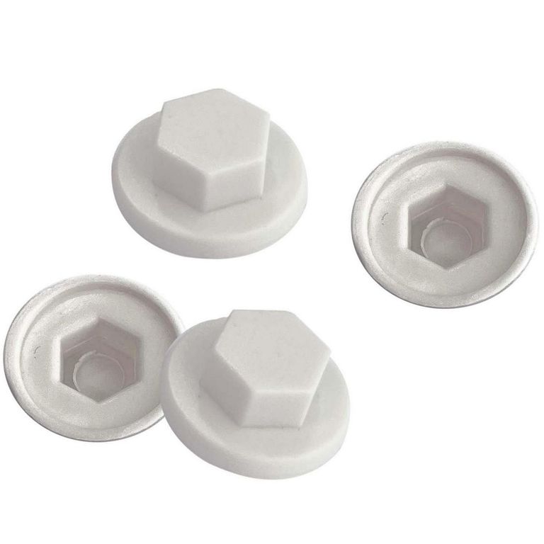 Gorro para Tornillo Hexagonal de HDPE 5/16 Blanco 4 unid.