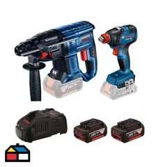 BOSCH - Llave De Impacto Inalámbrico Gdx 13mm 18V-200  + Martillo Gbh 180 + Kit (2Bat)