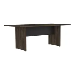 TUHOME - Mesa de Oficina para Reuniones Melamina Negro Soft/Coñac