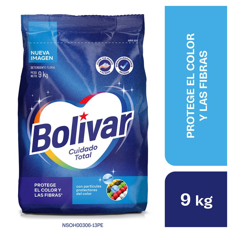 Detergente en Polvo Bolivar Cuidado Total Floral 9Kg