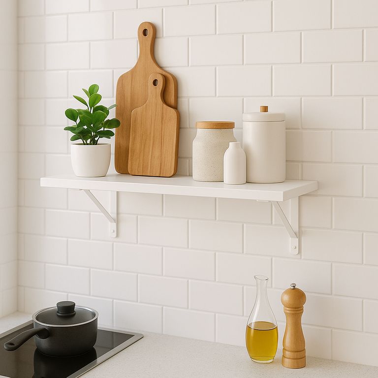 Repisa de Melamina 60x20cm Blanco