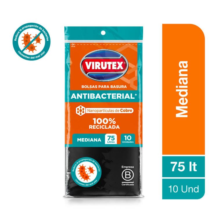 Bolsa de Basura Antibacterial 75 Litros10und