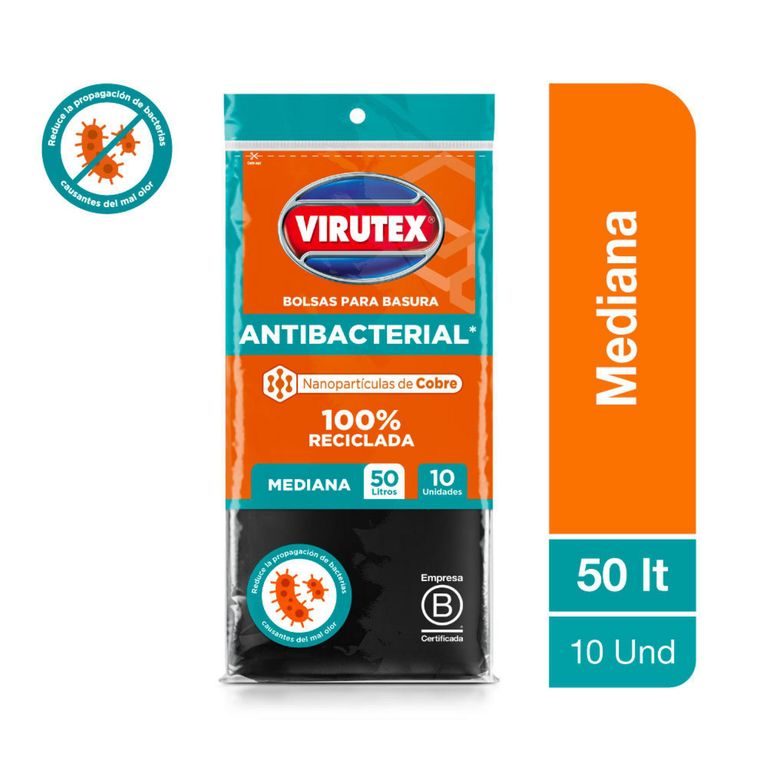 Bolsa de Basura Antibacterial 50 Litros 10und