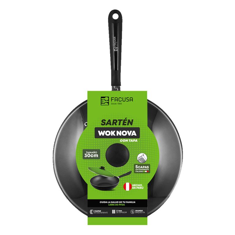 Wok con tapa Nova 30cm