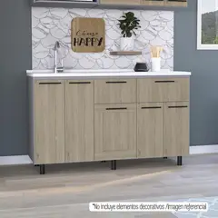 TUHOME - Puerta Pistón para Mueble de Cocina Modular Glamy Blanco 60cm ancho