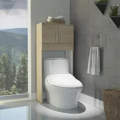 TUHOME - Mueble de Baño Organizador sobre Inodoro Rovere/Blanco Dos Puertas