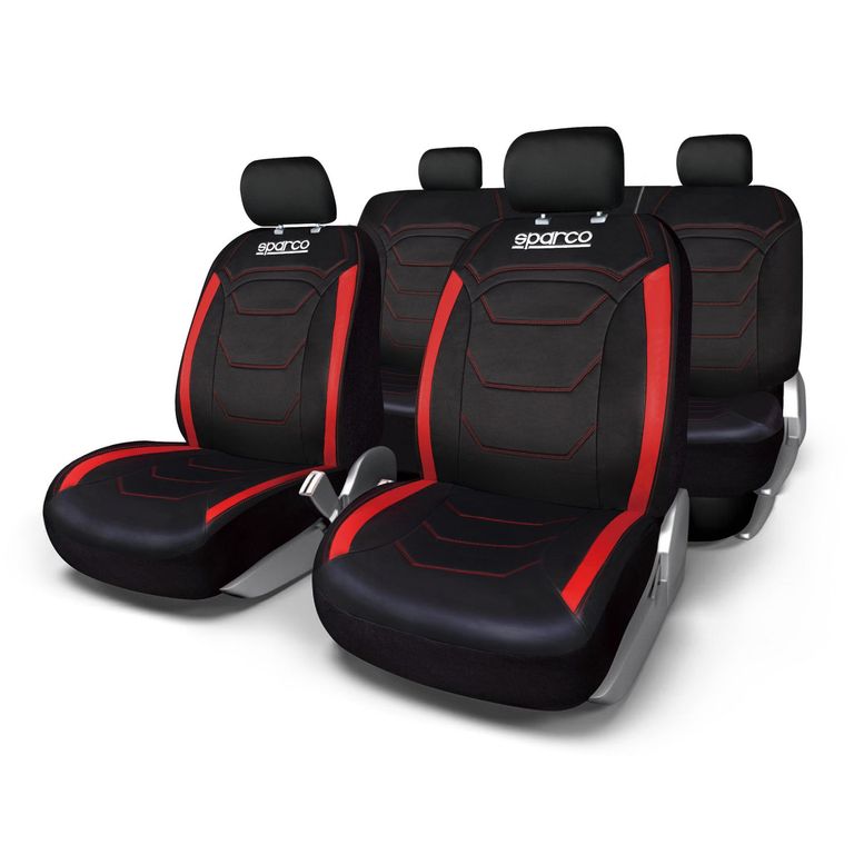 Set de Fundas para Asiento de Autos SPC Negro con Rojo