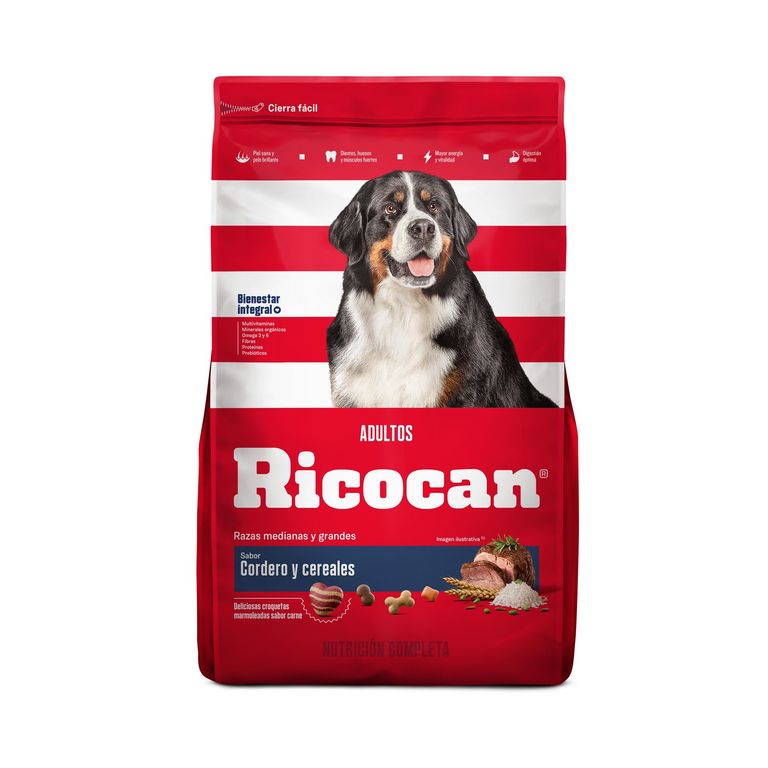 Ricocan Alimento Seco para Perro Adulto Sabor Cordero y Cereales 15 kg