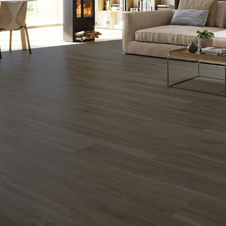 Piso PvC Autoadhesivo Cenizo Marrón 1.6mm 91.4x15.2cm 5m2