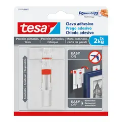 TESA - Clavo Adhesivo Ajustable Pared Pintada 2 kg. x 2 unid.