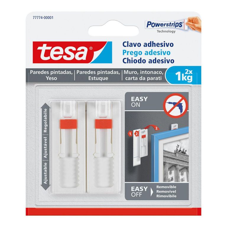 Clavo Adhesivo Ajustable Pared Pintada 1 kg. x 2 unid.