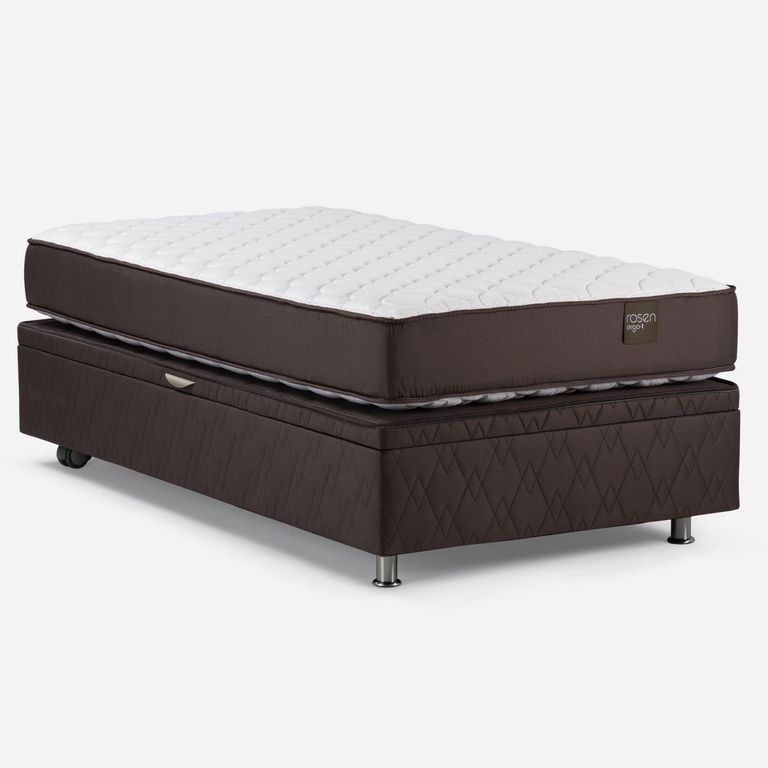 Cama Boxet Ergo T New Rosen 1.5 Plazas + Colchón