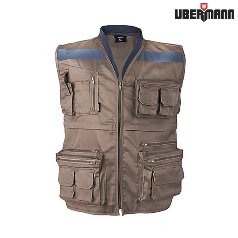 Chaleco Reflectivo Geólogo para Hombre Café Talla XL