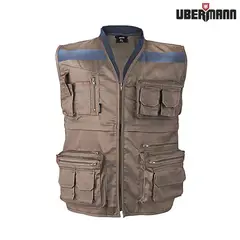 UBERMANN - Chaleco Reflectivo Geólogo para Hombre Café Talla L