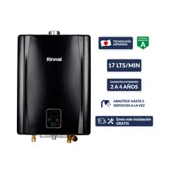 RINNAI - Terma a Gas Digital GN 17 litros Tiro Forzado