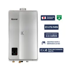 RINNAI - Terma a Gas Digital GN 23 litros Tiro Forzado