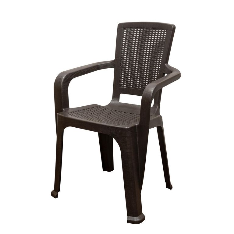 Silla de Plástico Tahauri Marrón con Brazos