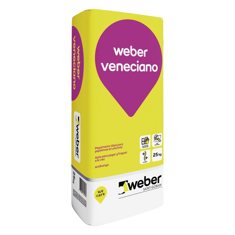 Pegamento para Pepelmas o Piscinas Weber Veneciano Autofragua 25kg