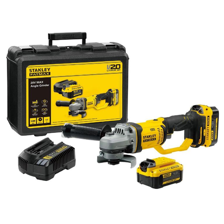 Amoladora Angular Inalambrica Stanley 4-1/2" 20V FATMAX SCG400M2K