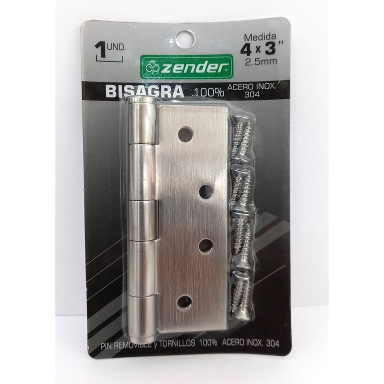Bisagra de Acero Inoxidable 304 4x3" x 1 und