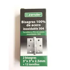 ZENDER - Bisagra de Acero S304 3x3x2.5" x 2 und