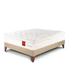 PARAISO - Cama Europea Paraíso Royal Prince 2 Plazas Champagne + Colchón + 2 Almohadas Viscoelásticas + Protector