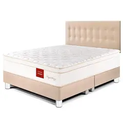 PARAISO - Dormitorio Paraíso Royal Prince King Champagne + Colchón + 2 Almohadas Viscoelásticas + Protector