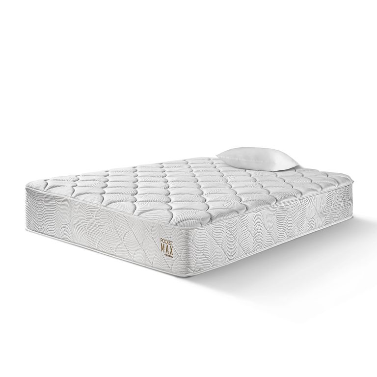 Colchón Paraíso Pocket Max 1.5 Plazas + Almohada Sintética + Protector de colchón