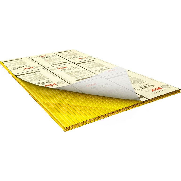 Plancha de Policarbonato Alveolar KLAR 6 mm 1.05 m x 2.9 m AMARILLO