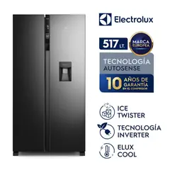 Electrolux - Refrigeradora Electrolux Side by Side 2 Puertas 517 Litros ERSA53K2HVB