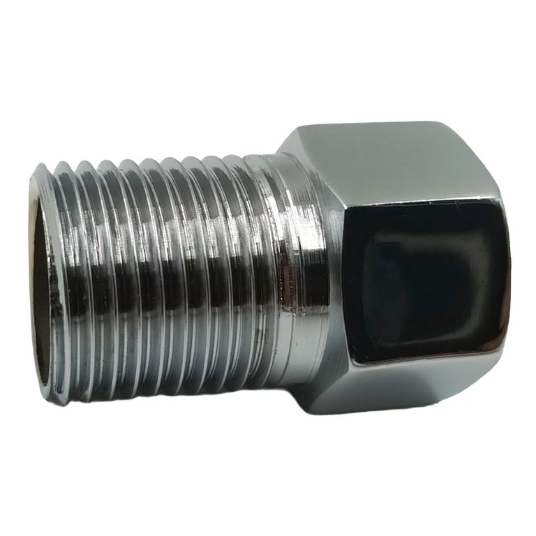 Acople Corto 1/2" Bronce Cromado Pesado