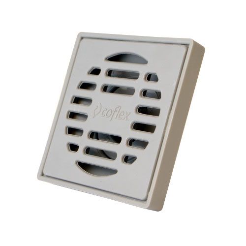 Coladera Cuadrada de Abs Gris con Rejilla Gris