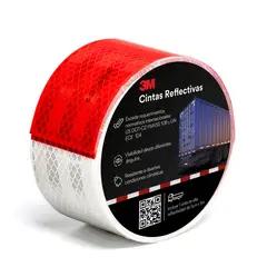 3M - Cinta Reflectiva Rojo/Blanco 5cmx5cm