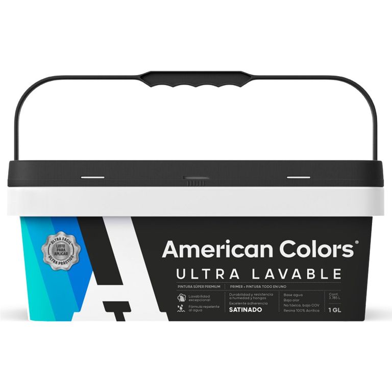 Pintura Látex American Colors Ultra Lavable Satinado Blanco 1 Gl
