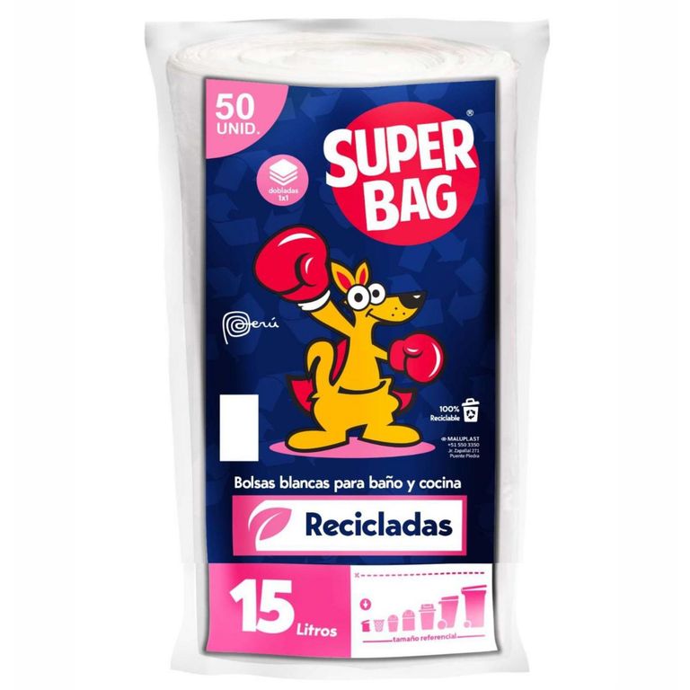 Bolsa para Basura Rollo de 15 Litros 50und