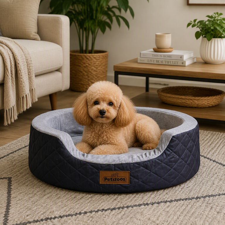 Cama de Algodón para perros raza pequeña 48 x 51 x 14 cm color gris