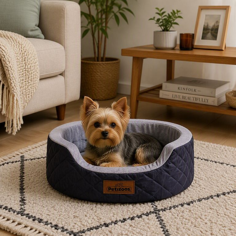 Cama de Algodón para Perros raza pequeña 38 x 40 x 14 cm color Gris
