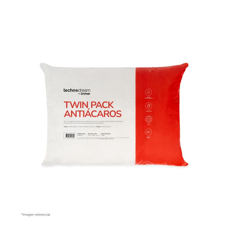 Almohada Twinpack Antiácaros 65x50cm
