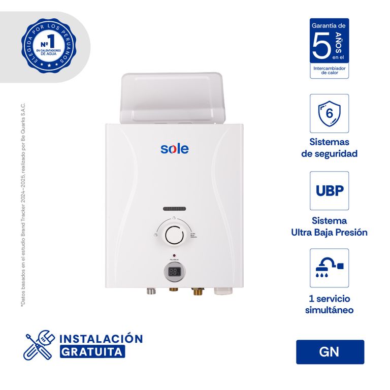 Terma a Gas GN Sole Control Total 5.5 LT con Accesorios