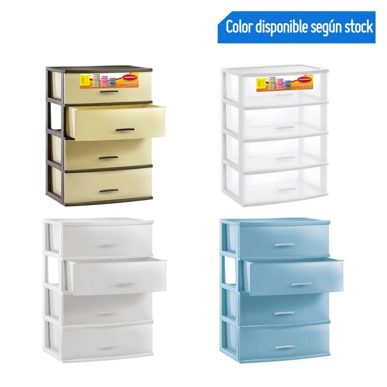 Cómoda Smart Plástica 4 Cajones Surtido