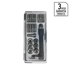 KARSON - Set De Puntas y Dados Metal 19 Piezas